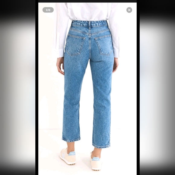 Reformation Cynthia High Rise Straight Women's Jeans Button Fly Medium Wash 27. - Picture 3 of 16